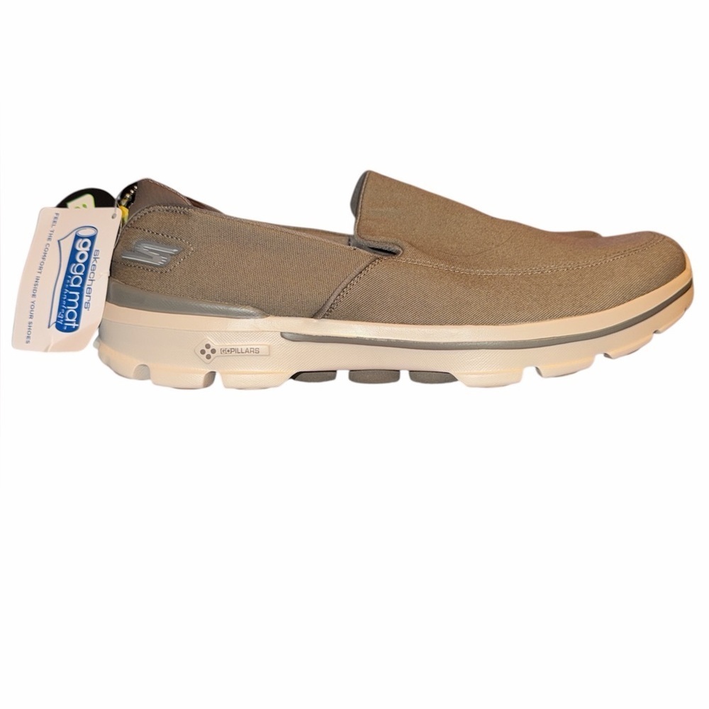 Skechers Men's Brown GOwalk 3 Suede Walking Sneakers - Picture 4 of 5